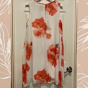 Flowy pink and white floral dress